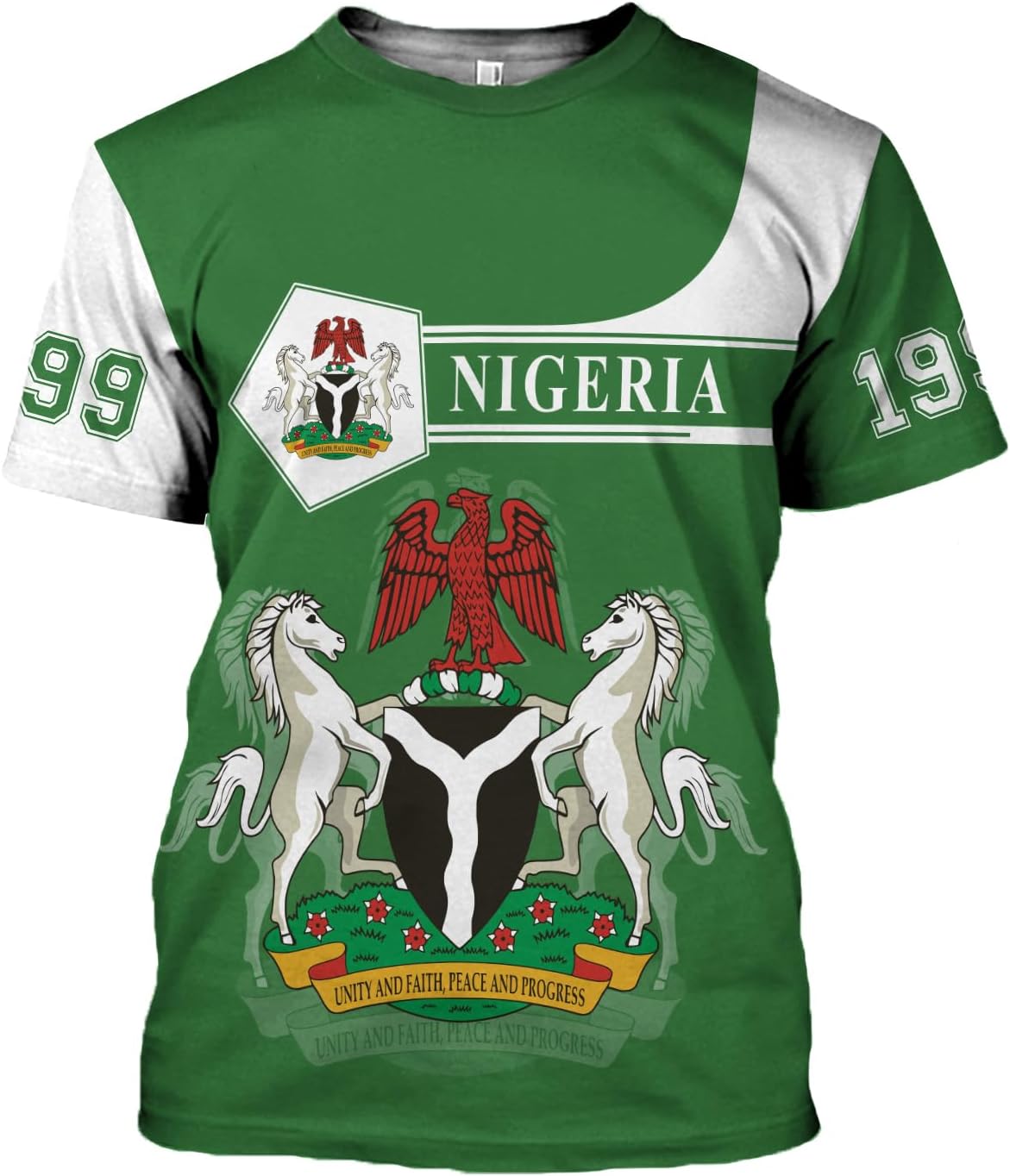 AOVL Personalized Nigeria Shirts Nigerian Flag Shirts Nigeria Flag Nigerian Pride Gift T-Shirt Nigerian Pride Shirt 3D S-5XL
