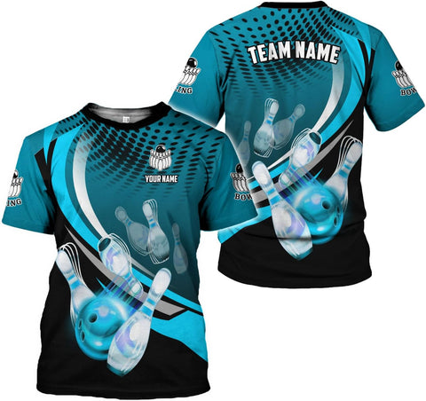 Rivelus Personalized Name Bowling Shirts for Men and Women 3D, Bowling Shirts for Team Bowling, Bowling Shirts Gift 4