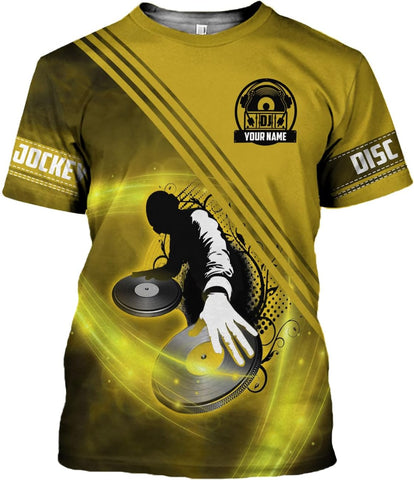 AOVL Personalized DJ Shirts 3D Custom DJ Shirts for Men Women DJ Gifts for Men EDM Music Festival Gifts for Men Music DJ Gift