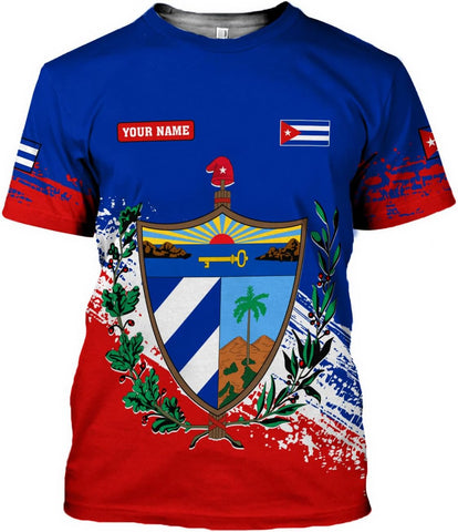 MoonArt Personalized Name Cuba Shirt 3D, Cuban Tshirts for Men and Women, Cuba Flag Shirt, Sweatshirt, Hoodies, Zip Hoodies