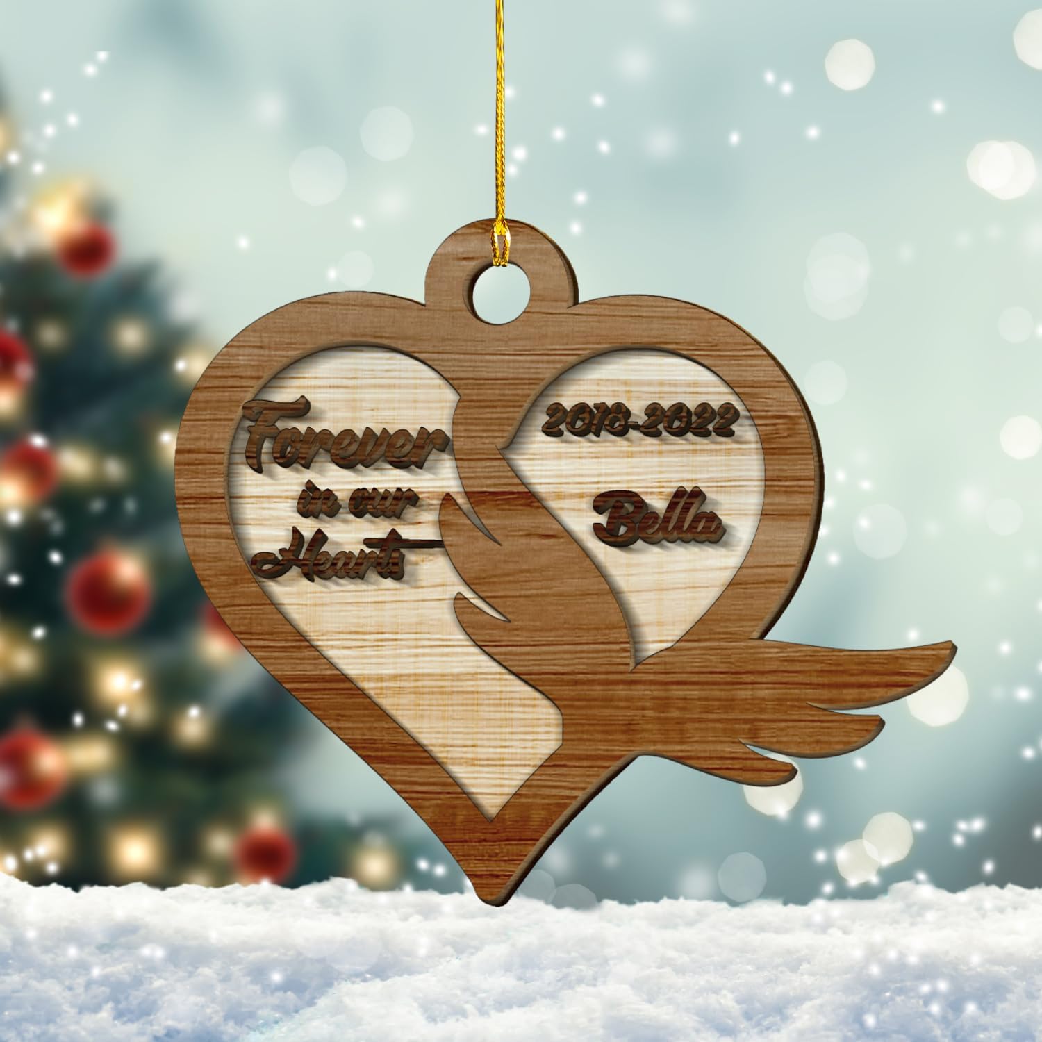 MAPrints Personalized Layered Wooden Dog Cat Paw Ornament Christmas 2024, Custom Dog Paw Suncatcher Wood Ornaments with Names, Pet Paw Wooden Dog Ornament, Pet Paw Christmas Ornament (PAW 3)