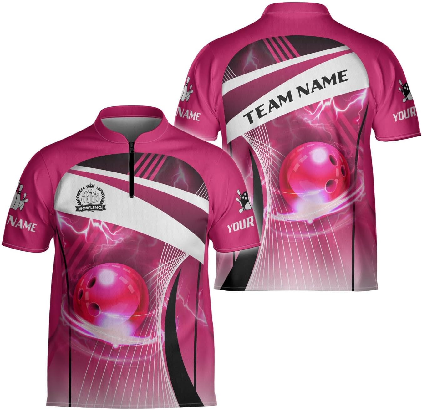 Ligthuy Personalized Bowling Jersey 3D, Bowling Shirts for Team, Bowling Shirt Unisex for Men Women, Bowling Shirts for Men 2