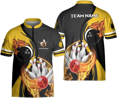 Ligthuy Personalized Bowling Jersey 3D, Bowling Shirts for Team, Bowling Shirt Unisex for Men Women, Bowling Shirts for Men