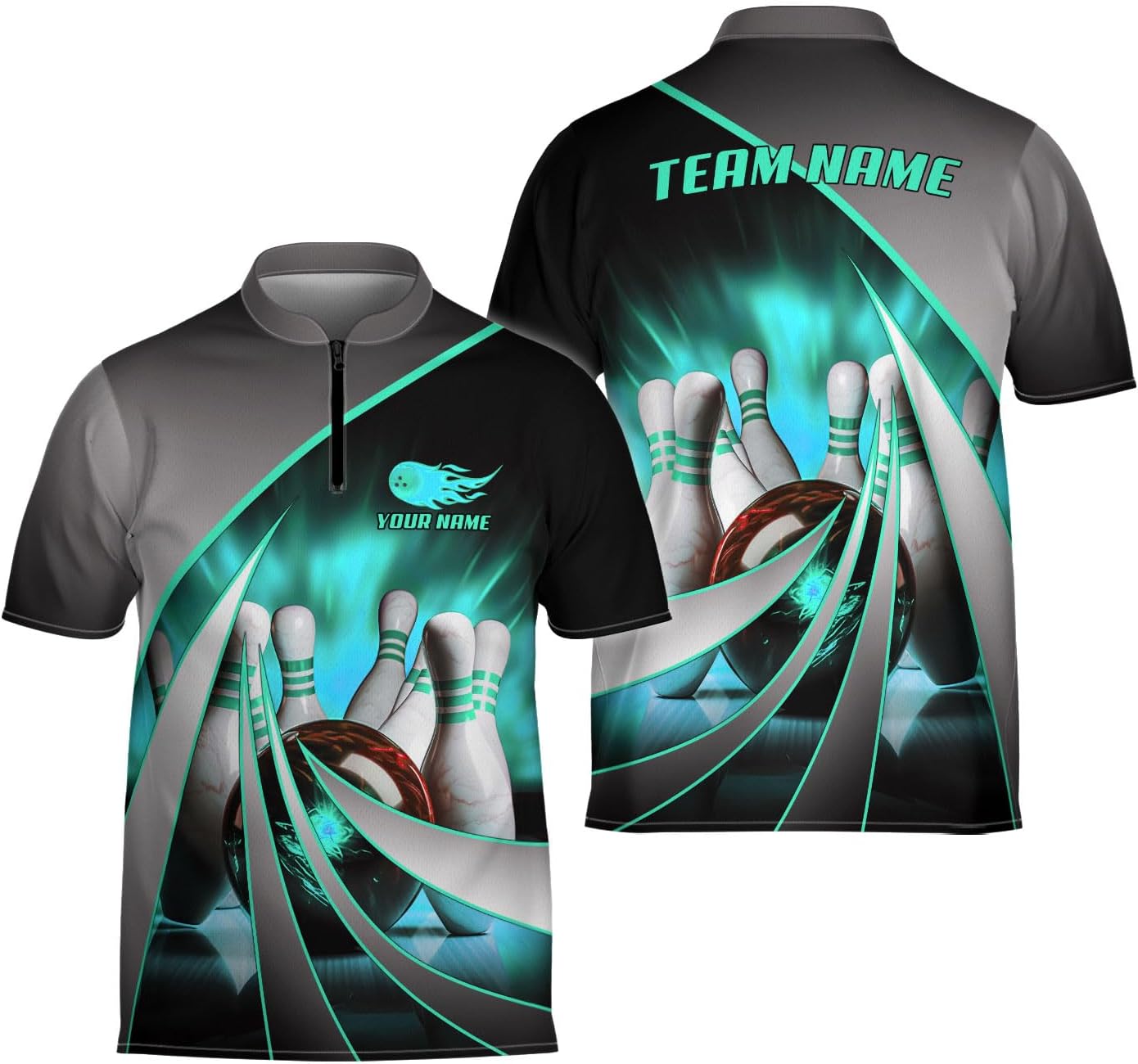 Ligthuy Personalized Bowling Jersey 3D, Bowling Shirts for Team, Bowling Shirt Unisex for Men Women, Bowling Shirts for Men