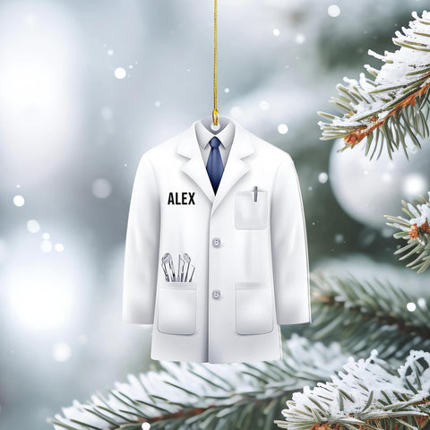 Personalized Dentist Christmas Ornament, Santa's Favorite Dentist Ornament, Doctor or Dental Hygienist Assistant Keepsake Gift, Teeth Ornament (Acrylic, Style 1)