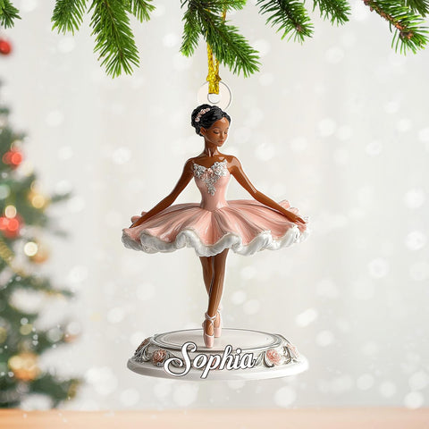 Tinoshop Personalized Dance Ornament 2024, Ballet Poses Suncatcher Ornament for Christmas Tree, Ballet Dance Dress Ballerina Ornament, Ballet Shoes Ornament, Keepsake for Ballet Dancers (ON887)