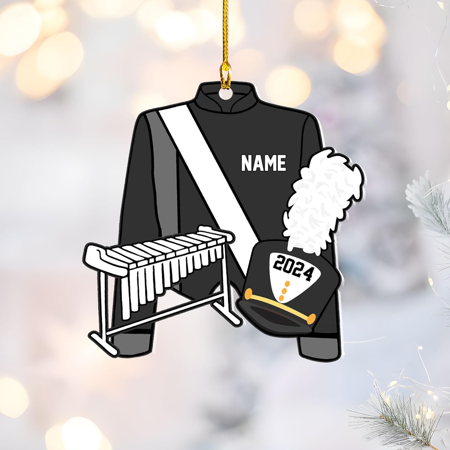 Pretyprints Marching Band Christmas Ornament Personalized Girl 2024 Custom Marching Band Gifts Band Director Gifts, Marching Band Gifts, Music Ornament Marching Band Teacher Gifts Music (Style 18)
