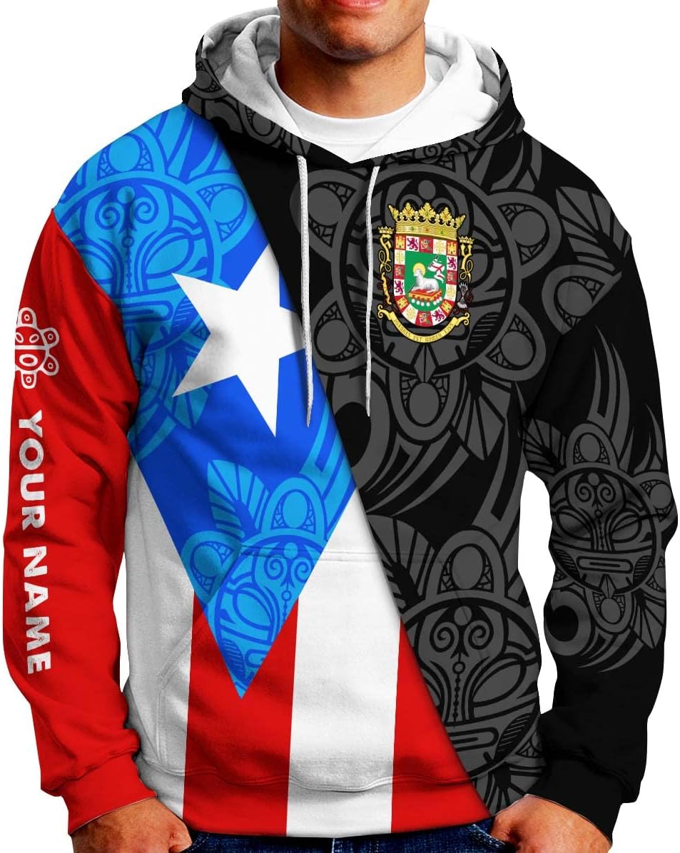Personalized Name Puerto Rico T-Shirt 3D, Puerto Rico Shirt for Men Women, Puerto Rico Flag T Shirt All Over Printing S-5XL