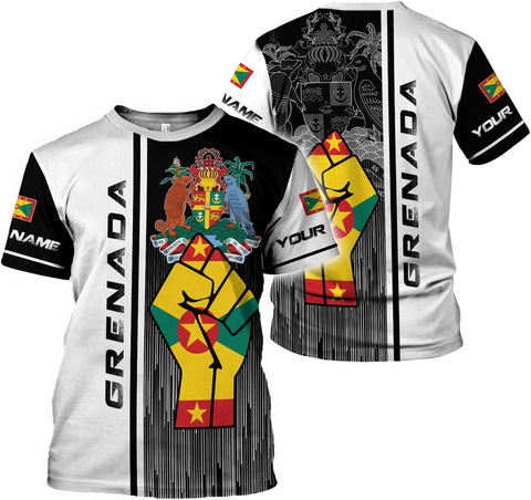 Podagree Personalized Grenada T-Shirt 3D, Proud Grenadan Tshirt, Grenada Flag Grenadian Pride Grenadian Heritage Shirt