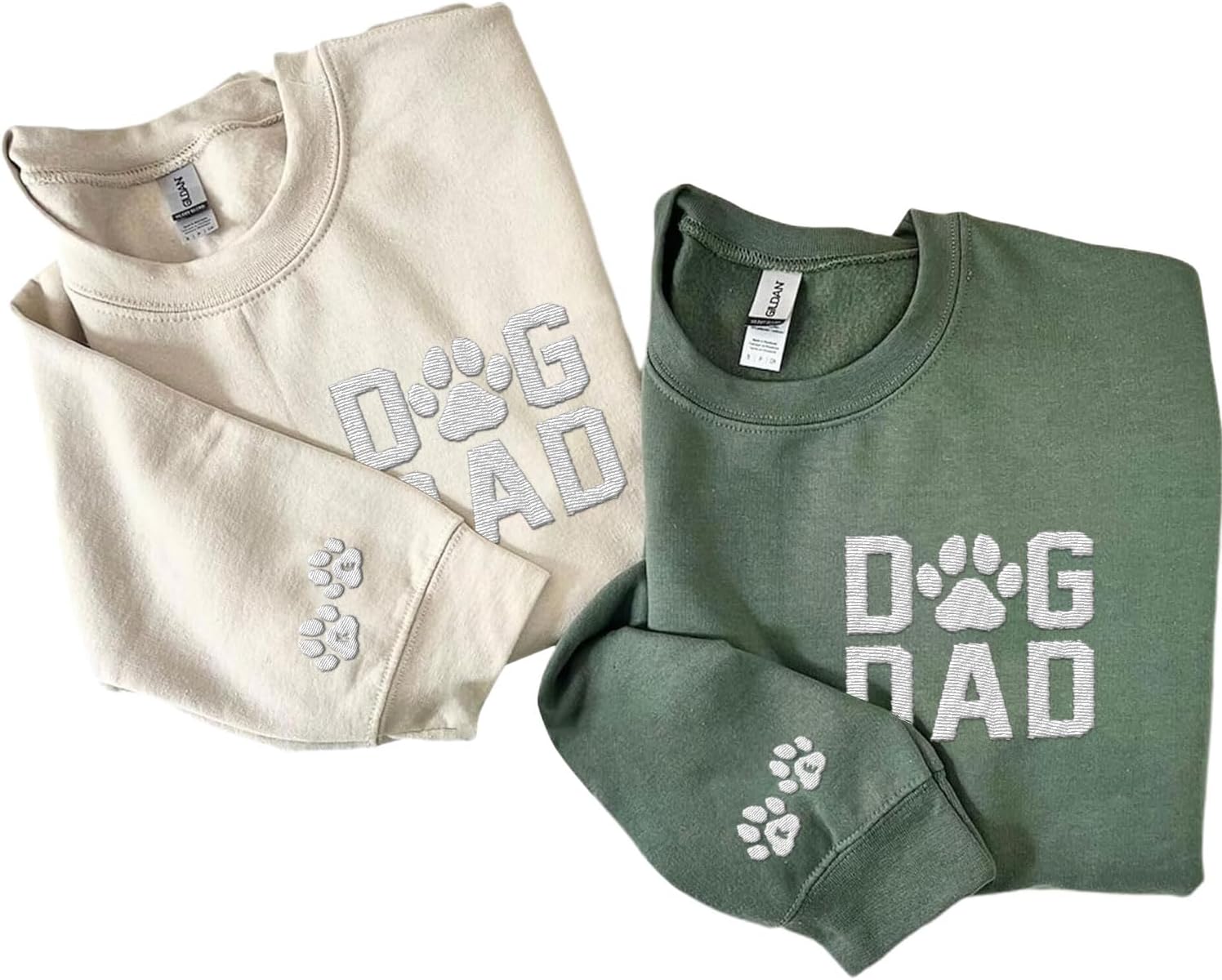 Personalized Embroidered Dog Dad Crewneck Sweatshirt, Custom Dog Dad Sweatshirt, Proud Dog Dad Shirts Gift for Men (Cotton + Polyester, SS4)