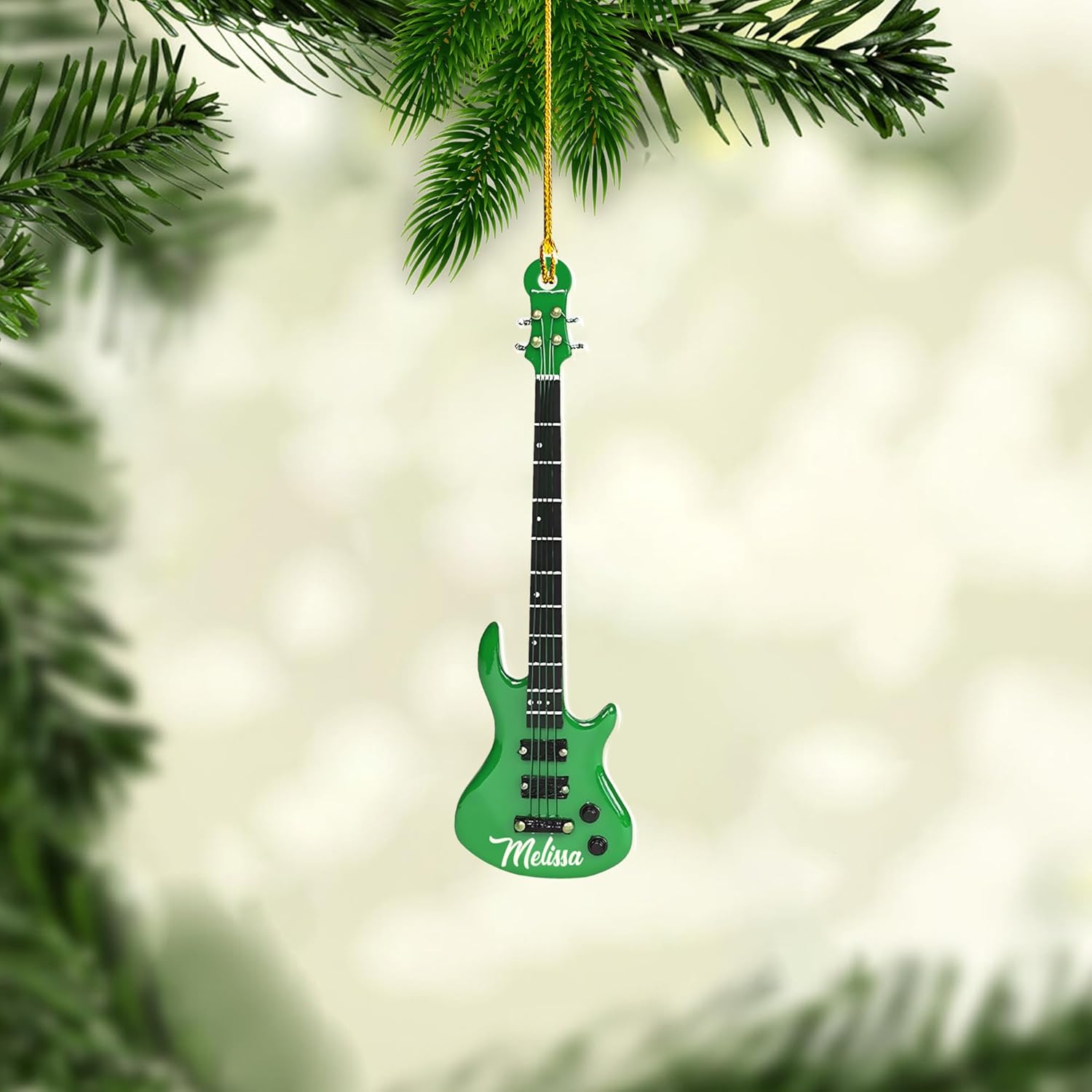 Personalized Guitar Ornament, Electric Guitar Ornament, Guitar Christmas Ornaments 2024, Acoustic Guitar Christmas Ornament, Guitar Christmas Ornaments Guitarist Gift Musical Instruments Xmas (G6)
