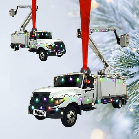 HomeDesign Personalized Lineman Ornament Custom Lineman Ornaments Line Man Christmas Ornaments Gifts for Lineman Ornament Lineman Christmas Hanging Ornament Lineman Gift (Style 1)