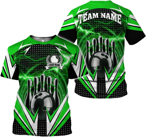 Rivelus Personalized Name Bowling Shirts for Men and Women 3D, Bowling Shirts for Team Bowling, Bowling Shirts Gift