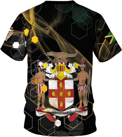 Ligthuy Personalized Jamaica Shirt 3D, Custom Jamaica Flag Lion Shirt for Men and Women, Jamaican Pride T-Shirt Unisex