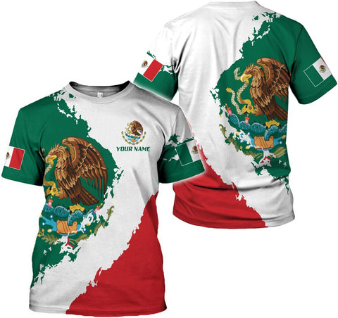 Royal Fight Personalized Mexico Shirts, Mexican Shirts for Men, Customized Mexico T-Shirt for Men, Mexico Eagle Flag Shirt