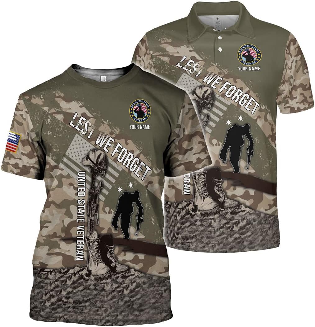 Personalized Veteran Shirts for Men, Army Shirts for Men, Army Shirts, Army Veteran Shirts for Men, Veteran Polo shirt1 S-5XL