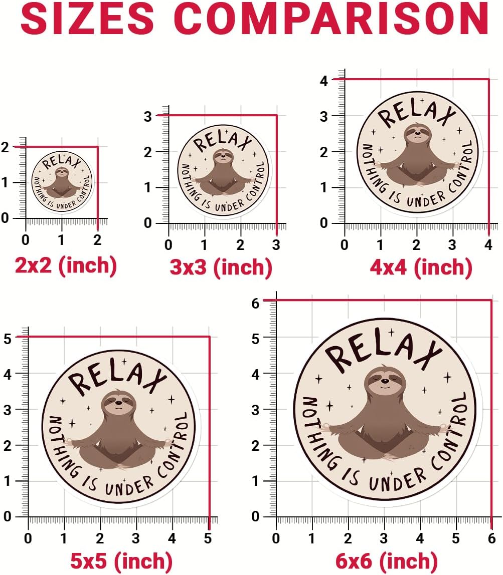3 Pcs Relax Nothing is Under Control Sticker Chilling Sloth Yoga Stickers, Funny Sarcastic Adults Decal Inspirational Quote - Vinyl Sticker 3 Inches for Water Bottles Laptop Phone Car Helmet Hard Hat