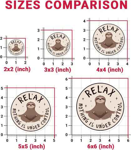 3 Pcs Relax Nothing is Under Control Sticker Chilling Sloth Yoga Stickers, Funny Sarcastic Adults Decal Inspirational Quote - Vinyl Sticker 3 Inches for Water Bottles Laptop Phone Car Helmet Hard Hat