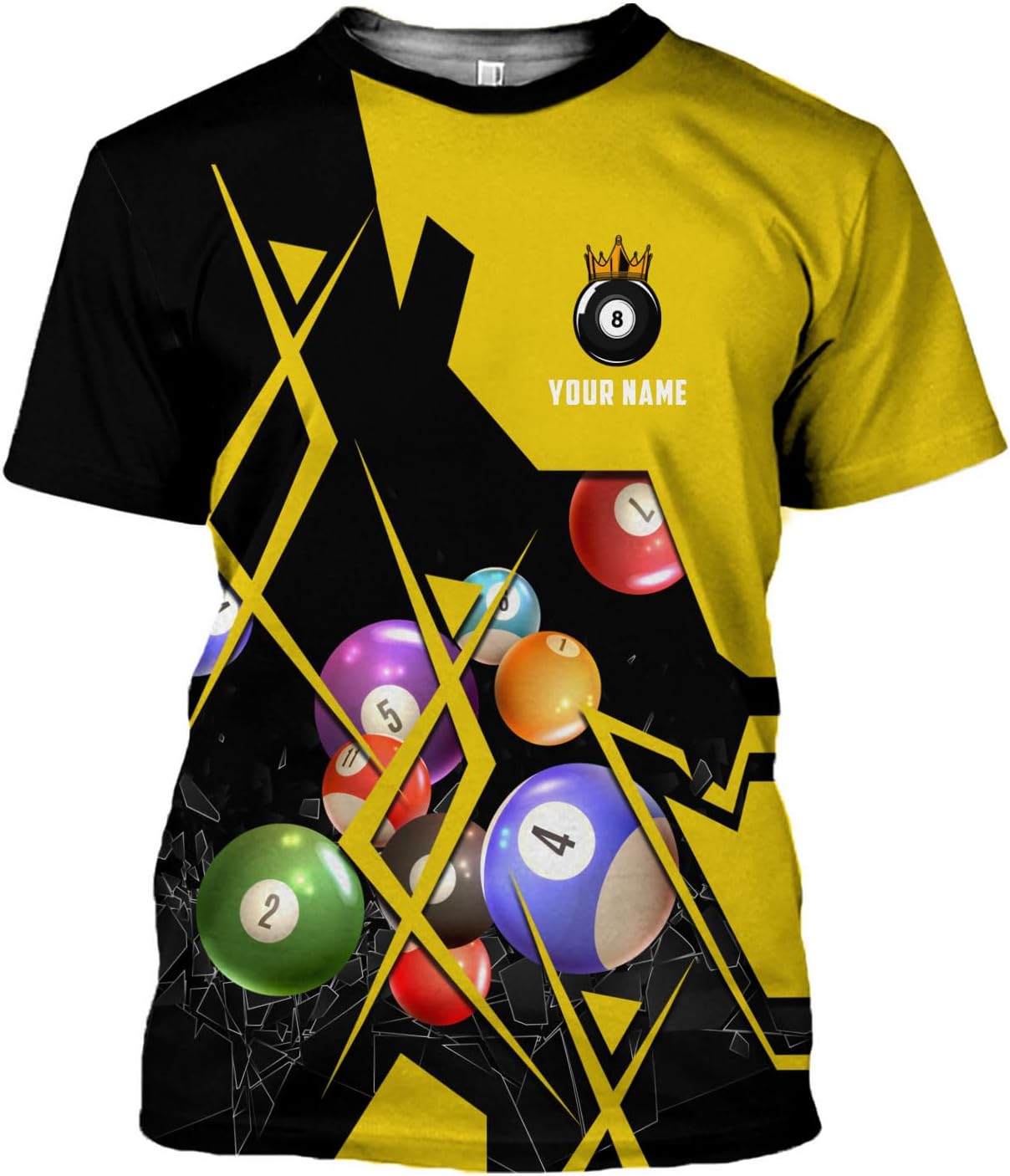 Parvii Personalized Billiards Shirt for Men, 8 Ball Pool Shirt, Billiards Gift