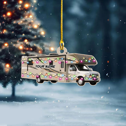 Artparel Personalized Camping Ornaments, Camping Christmas Ornaments, Camper Christmas Ornaments, Camping Ornaments for Christmas Tree, Camper Tree Ornament, Camper Gingerbread (CP13)