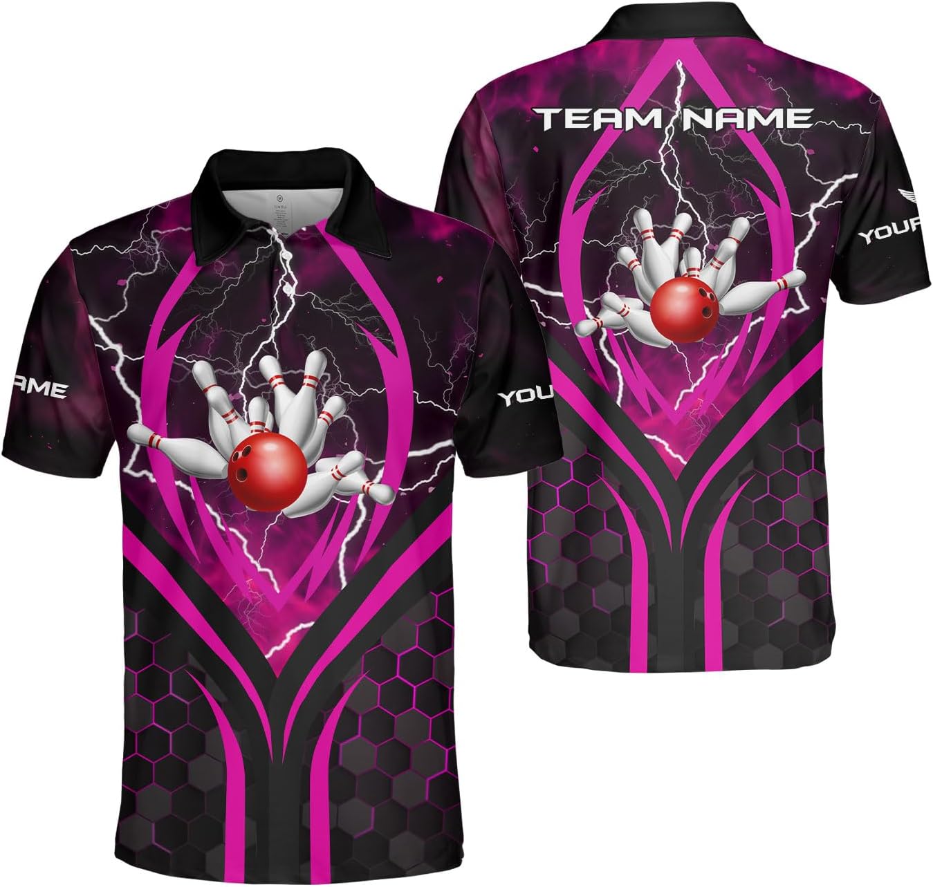 Ligthuy Personalized Name Bowling Polo Shirts 3D for Men and Women, Bowling Shirt, Bowling Team