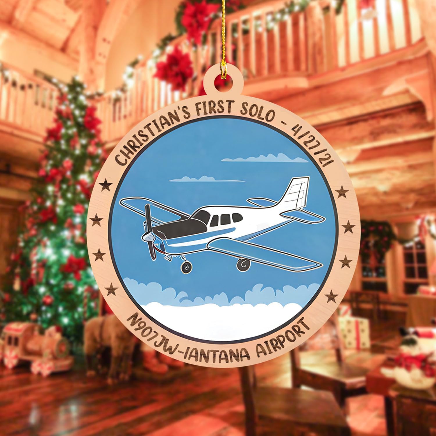 Podagree Personalized Airplane Ornaments for Christmas Tree - Airplane Christmas Ornament 2023, Pilot Airplane Captain Christmas Tree 2023, Pilot Ornament Xmas Gifts Christmas Pilot Flight (APL2)