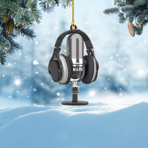 Personalized Microphone Ornament 2024 Singing Christmas Ornament Microphone Christmas Ornament Singing Ornament Concert Christmas Ornament Music Symbol Ornament (Acrylic, Style 7)