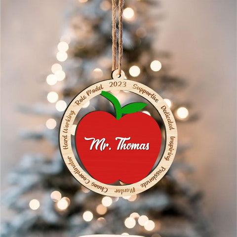 MAPrints Teacher Wood Ornaments Christmas 2024, Teacher Appreciation Gifts for Women, Teacher Wood 2D Flat Ornaments, Thank You Appreciation Ornaments, Keepsake Gifts for Teacher (TC 5)