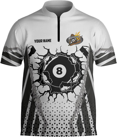 Artparel Personalized Billiard Jersey 3D Billiard Shirts for Men Billiard Bowling Jersey Billiards 9 Ball Pool Shirts for Men