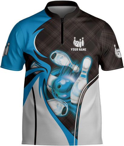 mostprints Personalized Bowling Jersey Gift 3D Custom Bowling Shirts for Team Name Bowl Bowler Shirt Unisex Cool Men Women