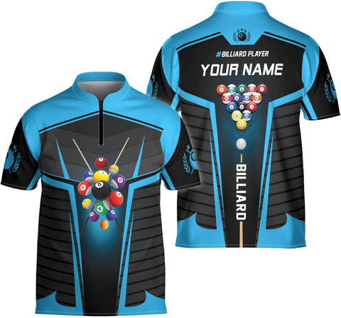 Artparel Personalized Billiard Jersey 3D Billiard Shirts for Men Billiard Bowling Jersey Billiards 9 Ball Pool Shirts for Men