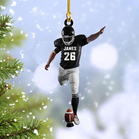 RoyalBro Personalized Football Ornaments 2023, Customized American Football Christmas Ornament, Football Ornament Christmas Tree Hanging Ornament Pine Tree Decorations (Football 9)