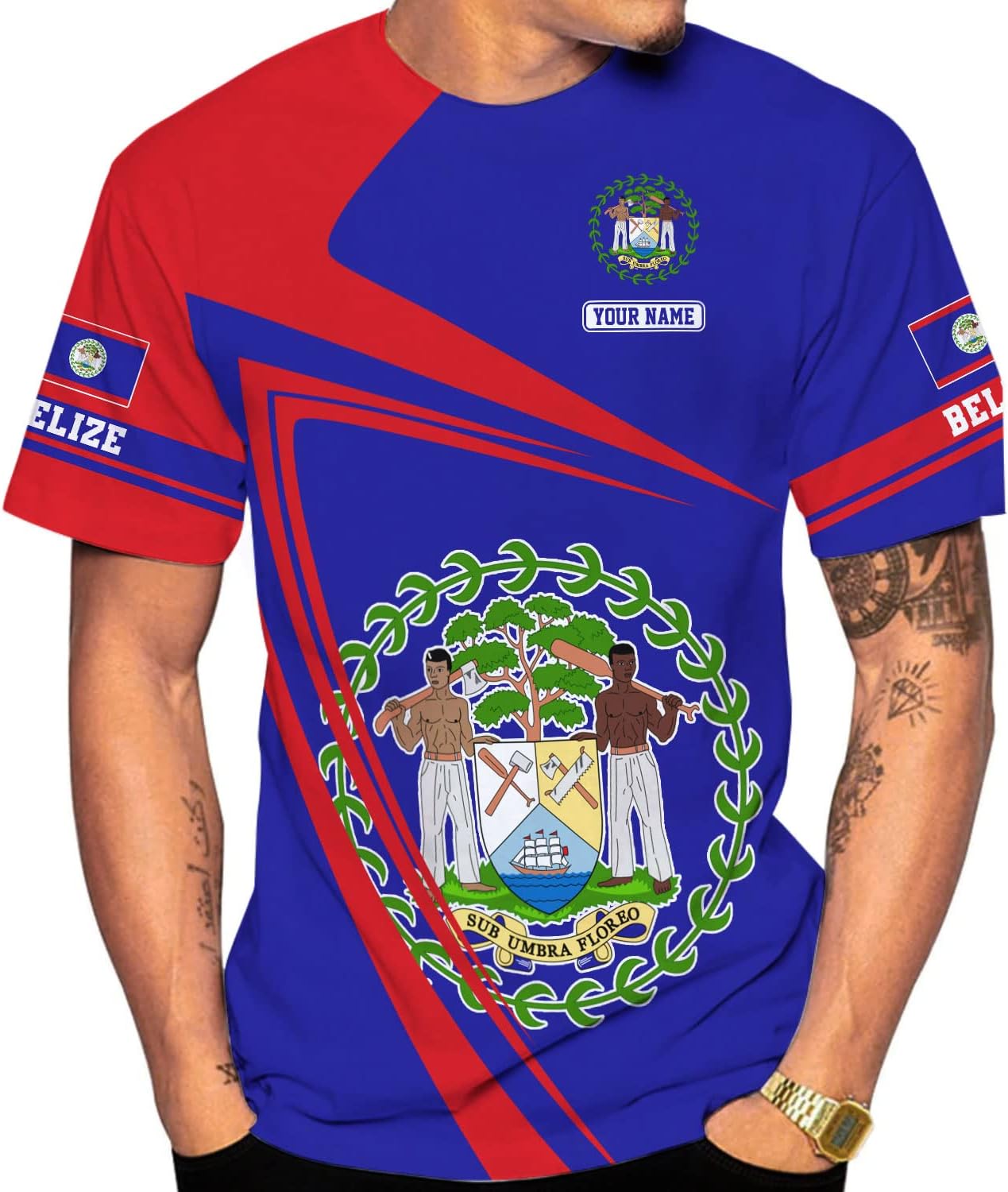 Personalized Belize Shirt for Men and Women, Coat of Arms of Belize Flag Flag Shirt, Belizean Country Flag Gift