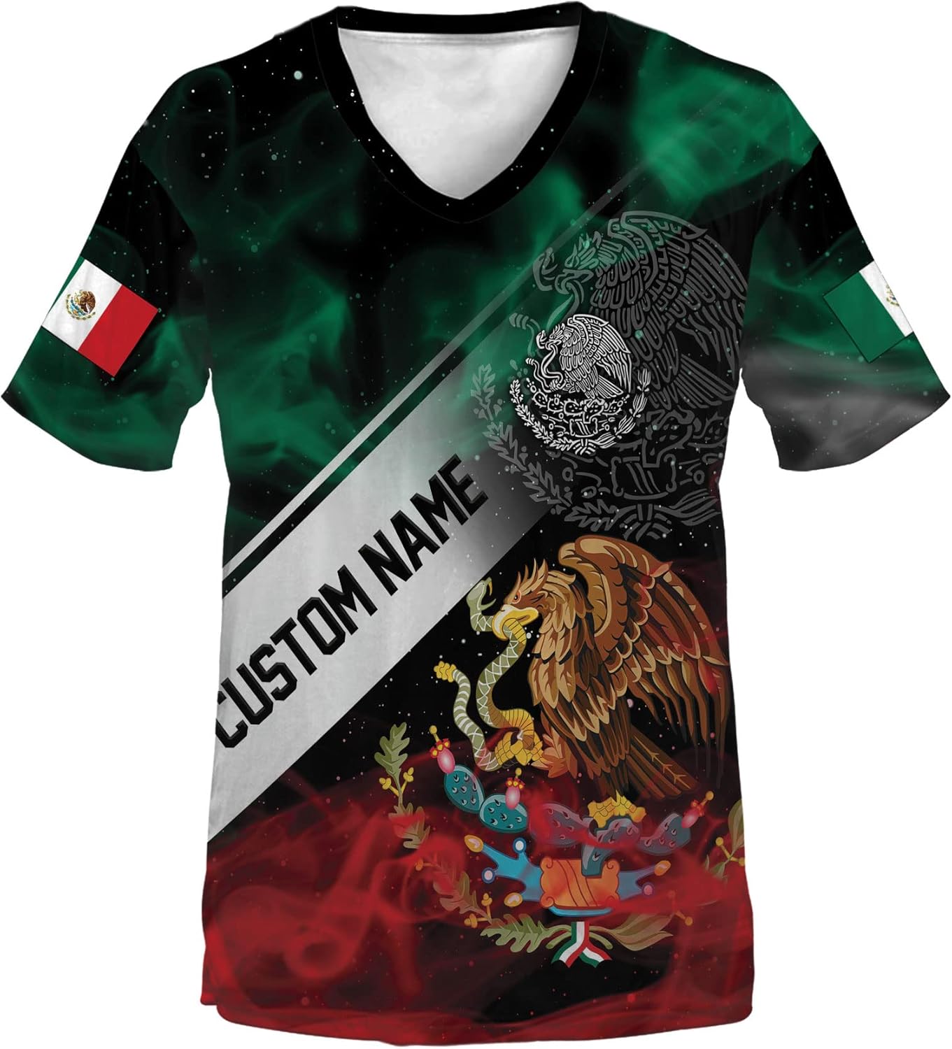 Mostefy Personalized Mexican Shirts for Women Vneck 3D, Customized Mexico Shirts for Women, Mexico Shirt, Mexican Shirt