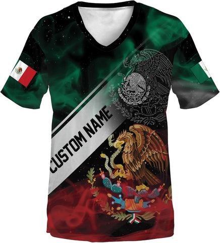 Mostefy Personalized Mexican Shirts for Women Vneck 3D, Customized Mexico Shirts for Women, Mexico Shirt, Mexican Shirt