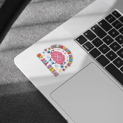 3Pcs Celebrate Minds of All Kinds Sticker Inclusion Neurodiversity Gifts Celebrate Mind Disability Awareness Stickers Embrace ADHD Autism Acceptance Decal for Laptop Bottle Phone Car Hard Hat 3"