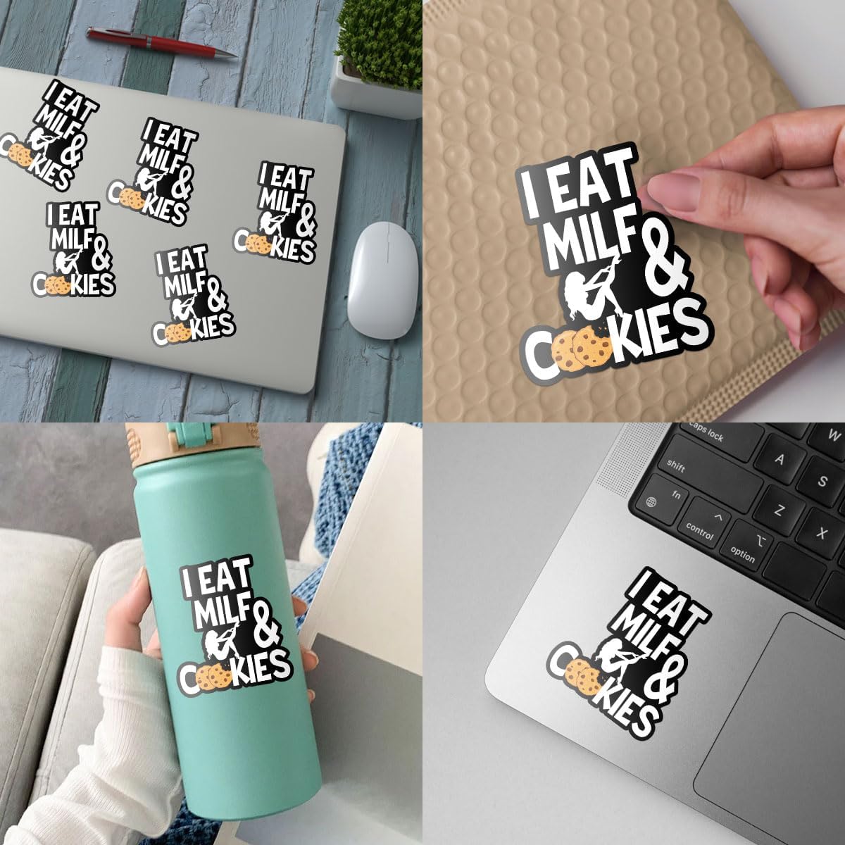 3Pcs I Eat Mi*f And Cookies Sticker, Adult Humor Bumper Stickers, Dirty Stickers For Adults, Funny Quote Wife Family Cute Dad Mom, Joke Humor Decal-Stickers For Laptop Water Bottle Phone Car Helmet 3"