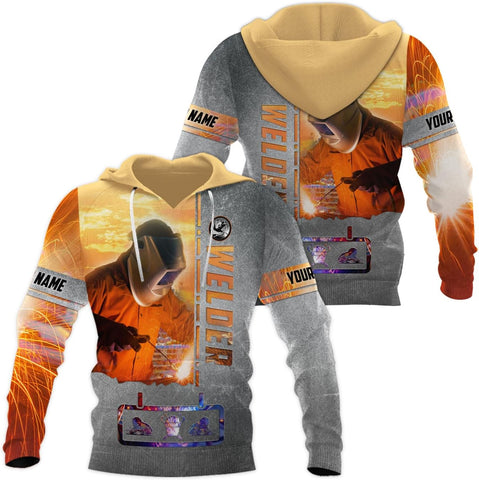 Mostprints Personalized Name Welding Shirt 3D, Custom Welding Shirts Gift, Welding Shirts, Welder Shirt for Men and Women