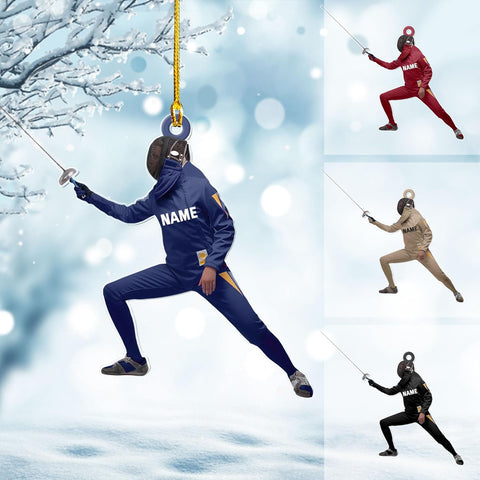 Royal Fight Personalized Fencing Ornament Fencing Christmas Ornament Fencing Gift, Fencing Christmas Tree Decor Fencer Ornament Gift for Christmas 2023 Fencer Fencing Ornament (Fencing 2)