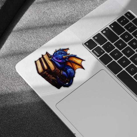 3 Pcs Cute Purple Dragon Sleeping on Books Sticker Waterproof Vinyl Fantasy Book Sticker Book Lover Decal for Laptop, Water Bottle, Kindle, Phone Case, Car, Helmet, Gifts 3"x3"