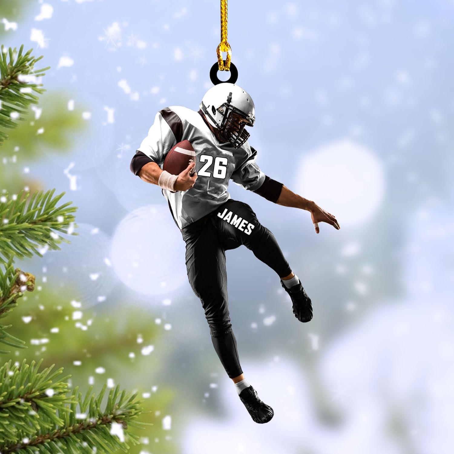 RoyalBro Personalized Football Ornaments 2023, Customized American Football Christmas Ornament, Football Ornament Christmas Tree Hanging Ornament Pine Tree Decorations (Football 10)