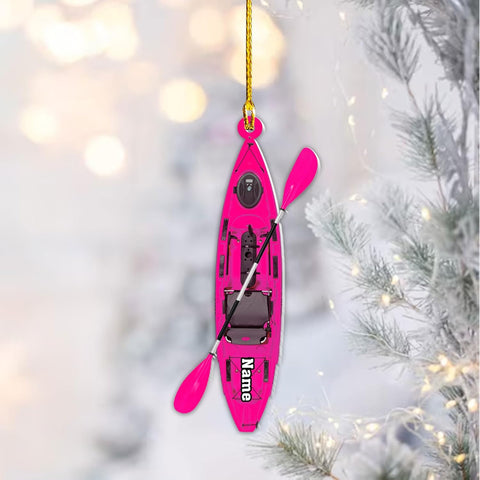AOVL Personalized Kayak Ornament Lake Kayaking Board Ornament Kayak Gift for Christmas Tree Kayaking Christmas Ornament Kayaking Gifts Ornaments (Kayak 2)