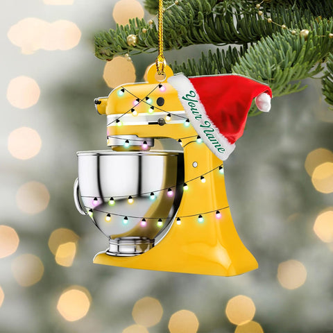 Custom Baking Mixer Lights 2D Flat Ornament Customized Stand Mixer Mica Christmas Ornaments Love Cooking Xmas Keepsake Gift Ideas Gifts for Chef Lovers Gift (BM2)