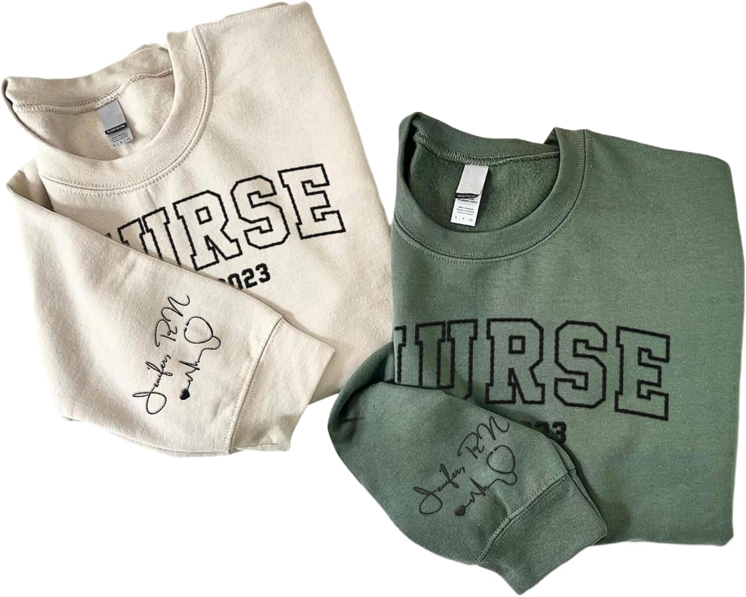 AOVL Personalized Embroidered Nurse Sweatshirt Women Nurse Sweatshirt Embroidered Sweatshirt For Nurse Nurse Shirts Gift