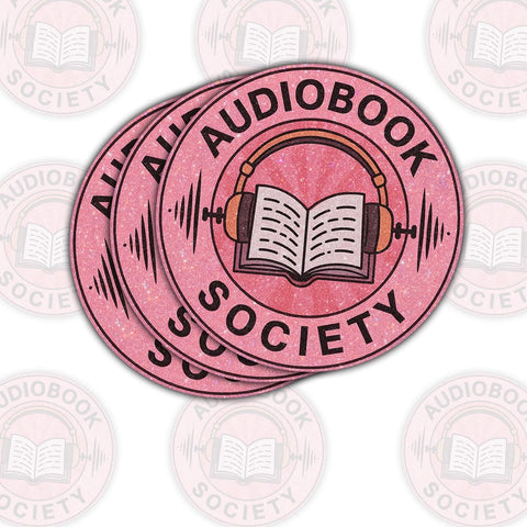 (3PCS) Audiobook Society Sticker, Bookworm Headphones Quote Vinyl Decal Waterproof for Laptop, Water Bottle, Kindle, Notebook – Gift for Audiobook Lovers, Busy Readers 3 Inch