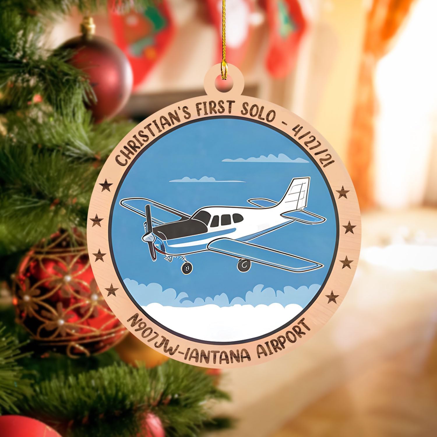 Podagree Personalized Airplane Ornaments for Christmas Tree - Airplane Christmas Ornament 2023, Pilot Airplane Captain Christmas Tree 2023, Pilot Ornament Xmas Gifts Christmas Pilot Flight (APL2)