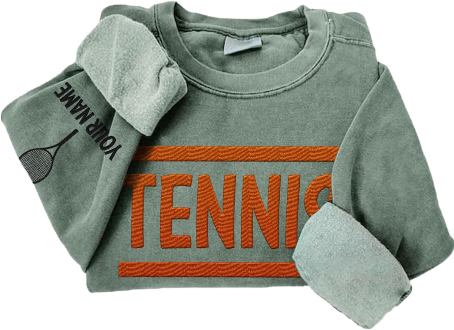 MAPrints Personalized Tennis Sweatshirt, Heartbeat Embroidery, Sport Gift