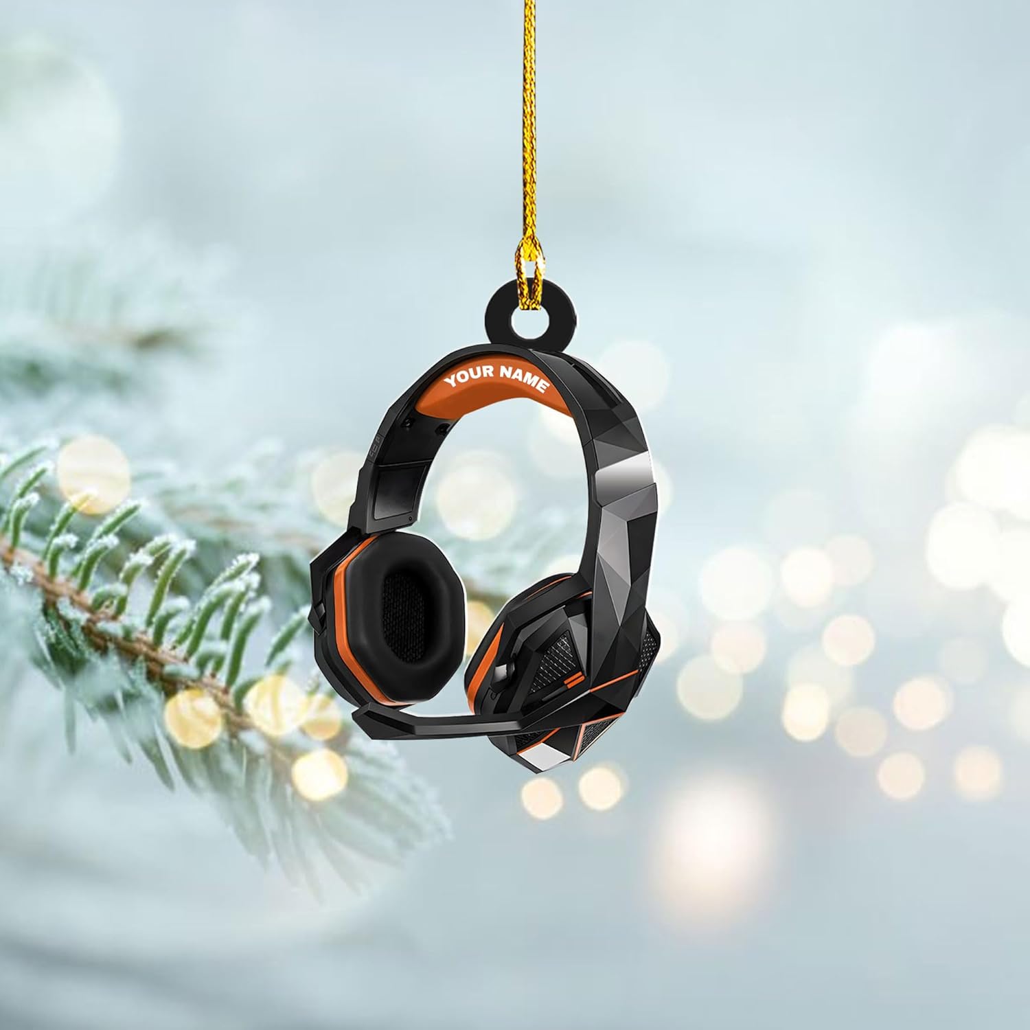 AOVL Custom Gaming Head Phones Ornaments 2024 Gaming Head Phones Light Christmas Ornament Gaming Headphone Flat Christmas Ornament Headphone Ornament Headphone Ornament Gift Christmas Tree Decor (HP2)