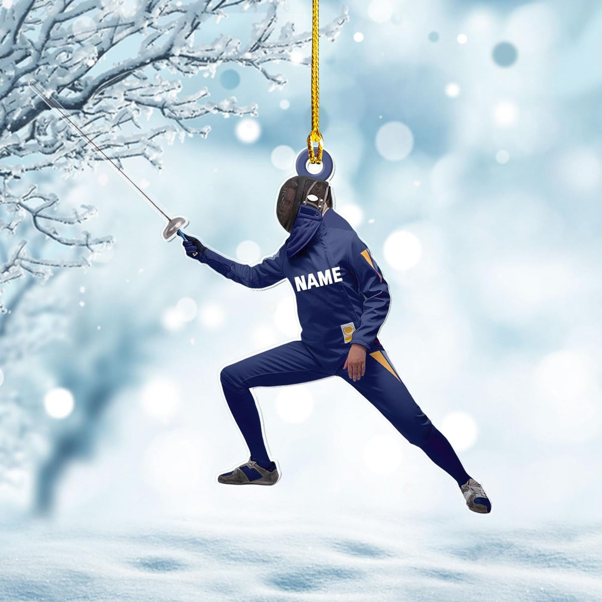 Royal Fight Personalized Fencing Ornament Fencing Christmas Ornament Fencing Gift, Fencing Christmas Tree Decor Fencer Ornament Gift for Christmas 2023 Fencer Fencing Ornament (Fencing 2)