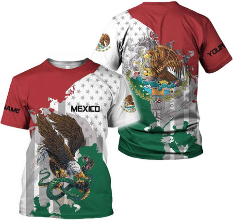 Mostprints Personalized Name Mexican Shirts for Men, Customized Mexico Shirts for Men, Mexico Shirts for women Mexico Flag